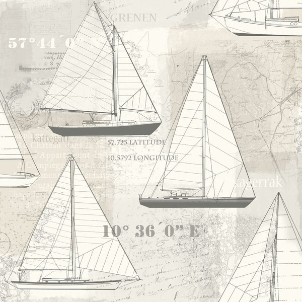 Skagen fiber wallpaper sailboats gray tone