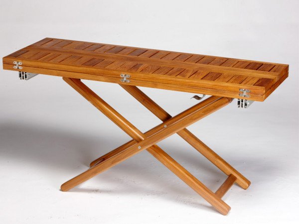 Teak table with wings