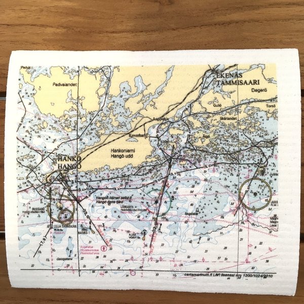Map dishcloth, Hanko
