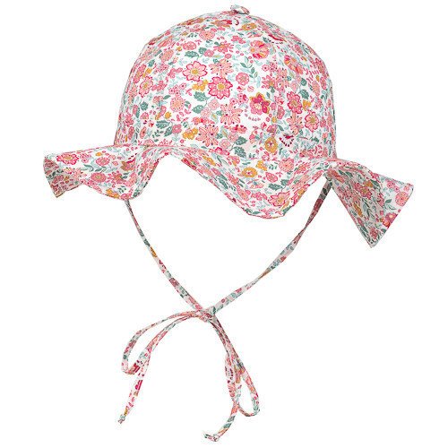 Kids' Sun Hat with baby pink flowers