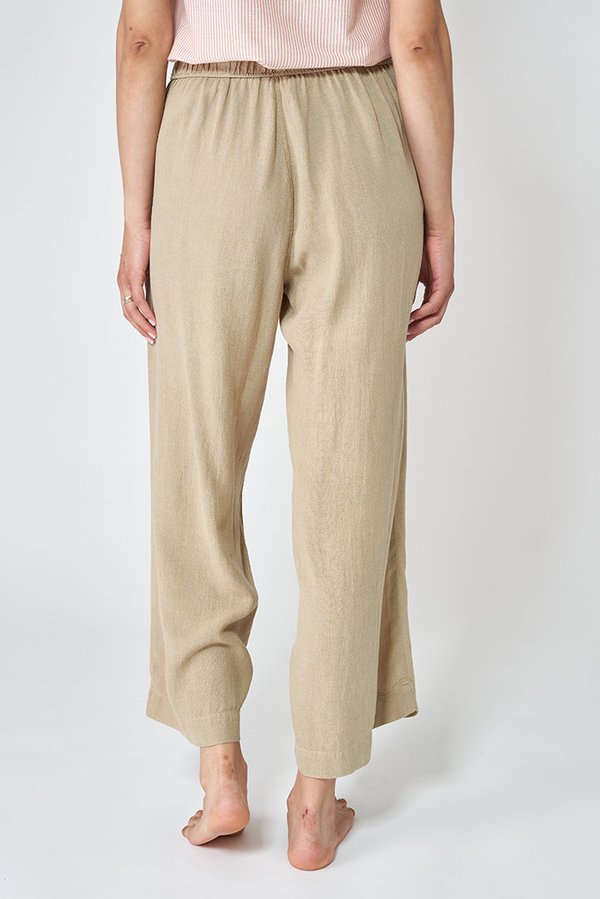 Women's casual linen trousers with elastic waistband
