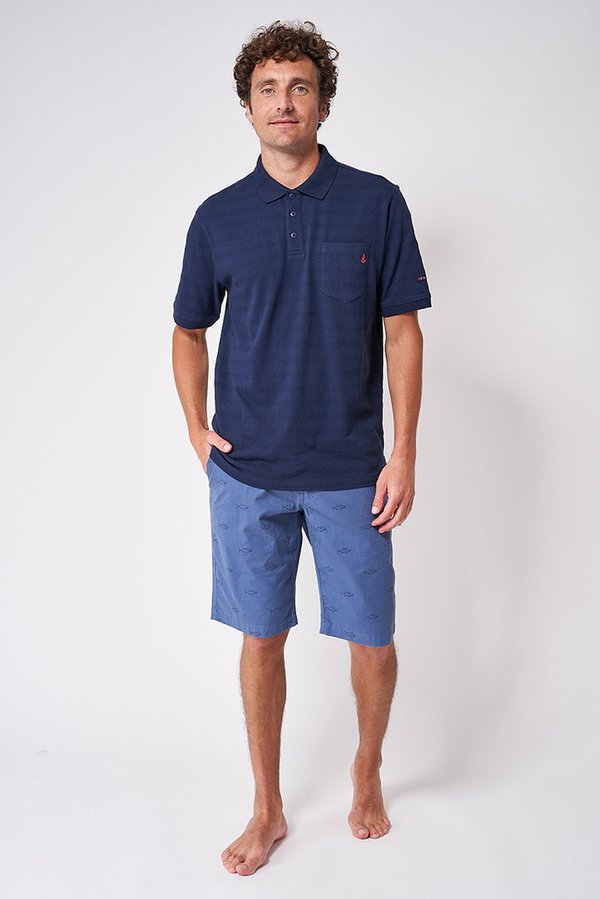 Men's collared t-shirt in jersey cotton